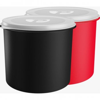 Pote Organizador Porta Vasilha Alimento simular a Tupperware 2,7L Preto ou Vermelho