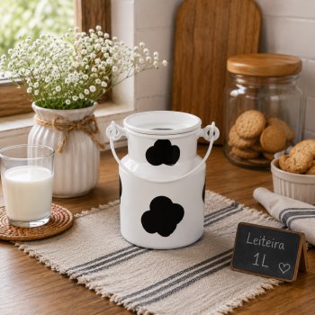 KIT 10 Leiteiras de Alumínio com Mancha Vaca 1 Litro