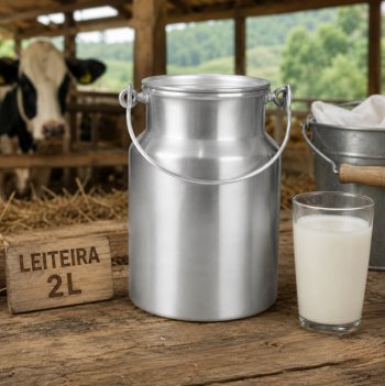 KIT 10 Leiteiras de Alumínio Cor Fosco 2 Litros