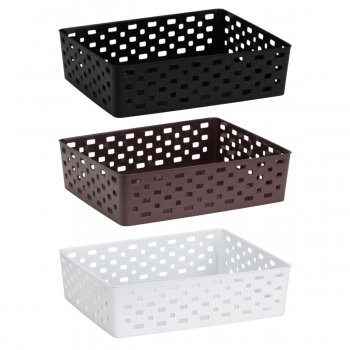 Cesto Organizador Multiuso Pequeno Quadrado 3 Litros Branco Preto Café Bege