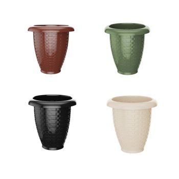 Vaso Rattan De Flor De Plástico 3 Litros Vaso Reforçado Para Flores Jardim Decoração Sortido